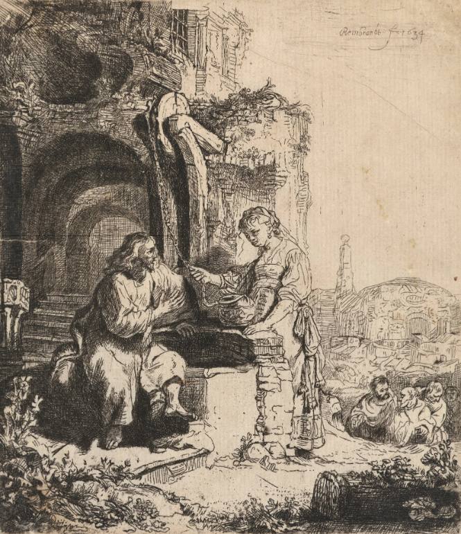 Christ and the Woman of Samaria Among Ruins
