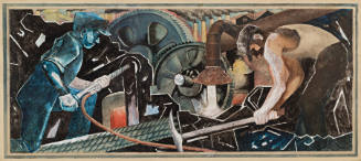 Steel Workers, study for mural, unrealized, Post Office, Bridgeport, Ohio, 48 States Competition