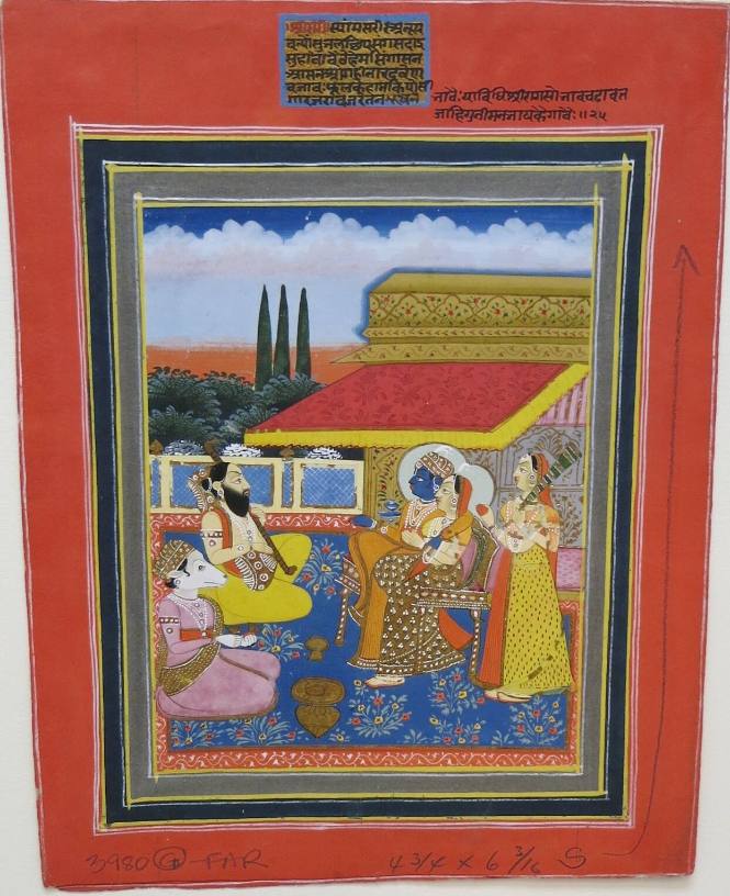 Sri Raga, Lord and Lady Listening to Musicians, from a Ragamala series
