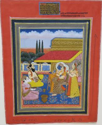 Sri Raga, Lord and Lady Listening to Musicians, from a Ragamala series