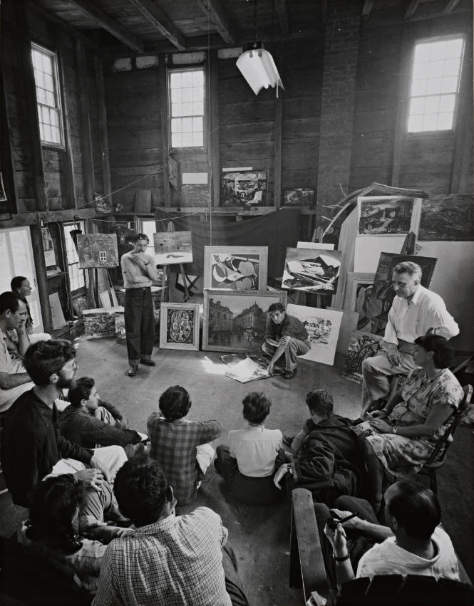 [Group Discussion in a Painter's Studio]