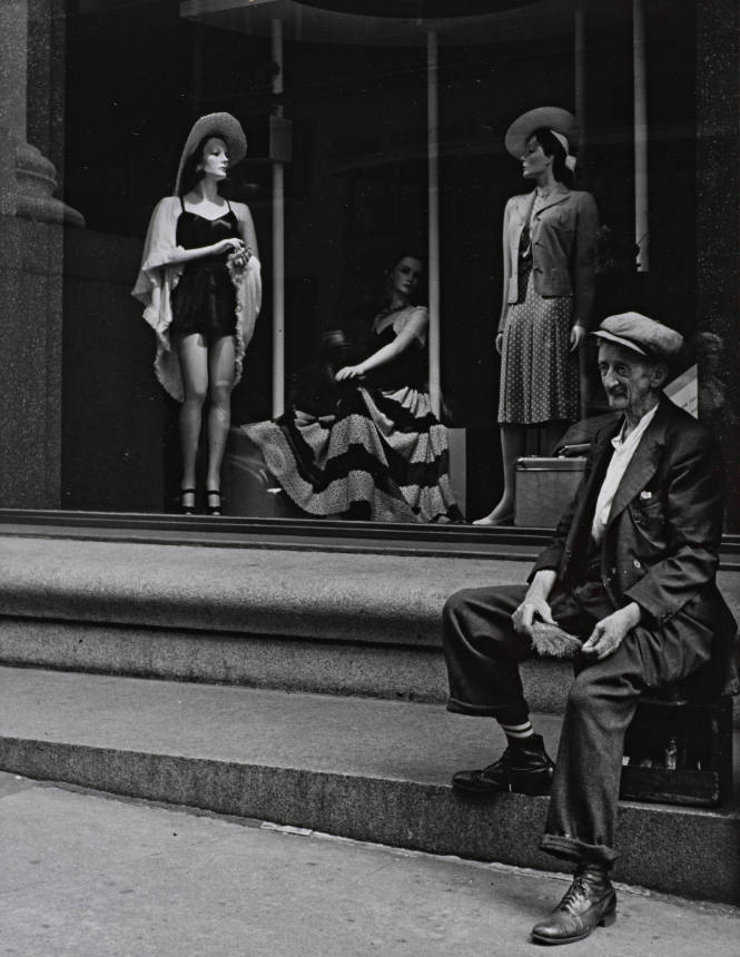 Shoe-shiner and Mannequins