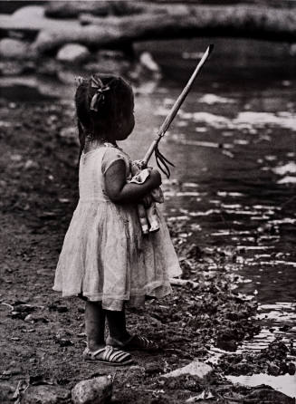 1960, Mexico (Little girl with doll and stick)
