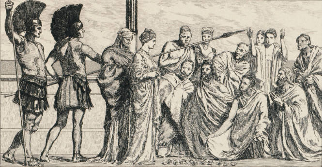 Psyche wird vom Volke verehrt (Psyche comes to be revered by the people, from Cupid and Psyche)