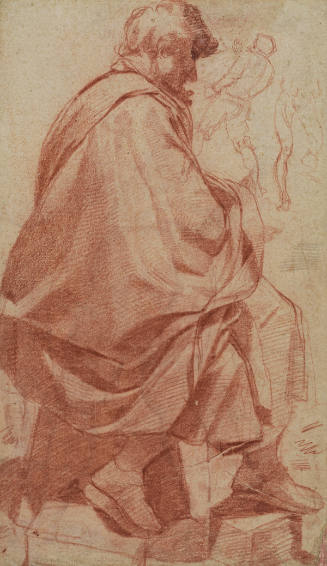 A Seated Man (recto); Small Sketches (verso)