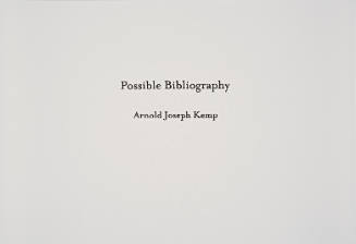 Possible Bibliography