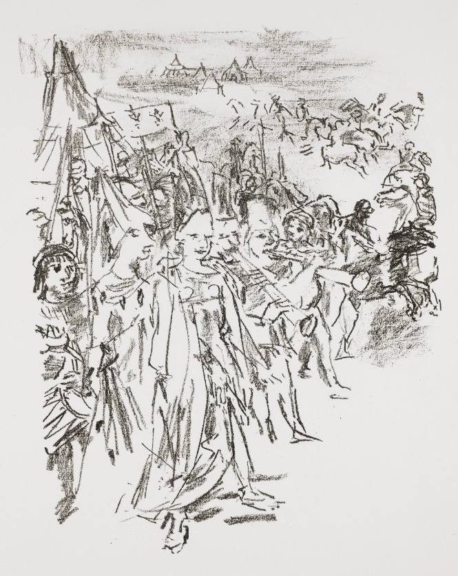 Enter with Drum and Colaris, Cordelia and Soldiers