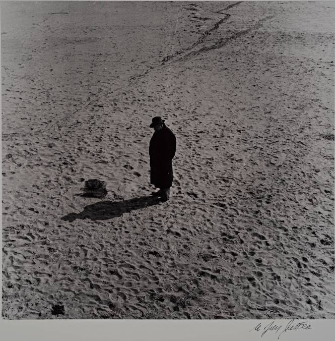 Man with Hat and Coat on Beach, Coney Island