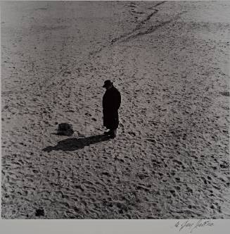 Man with Hat and Coat on Beach, Coney Island