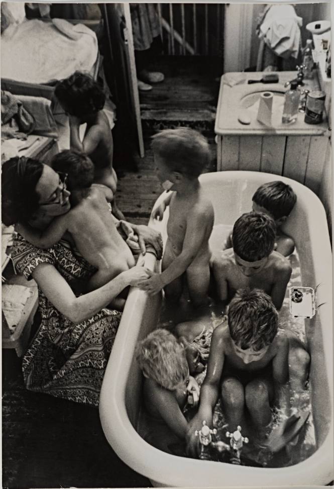 Mother Bathing Seven Children