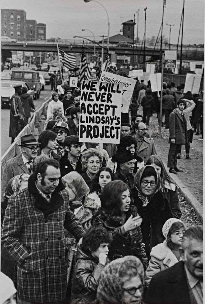 Residents Protest Building of Low-income Public Housing in their Neighborhood, Forest Hills, Queens, New York City, USA