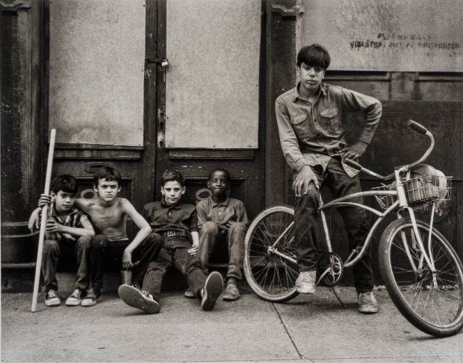 Beekman Street, Sunday morning; Ginco, Tonto, Frankie, John Jr., and Nelson, after exploring the buildings, from The Destruction of Lower Manhattan