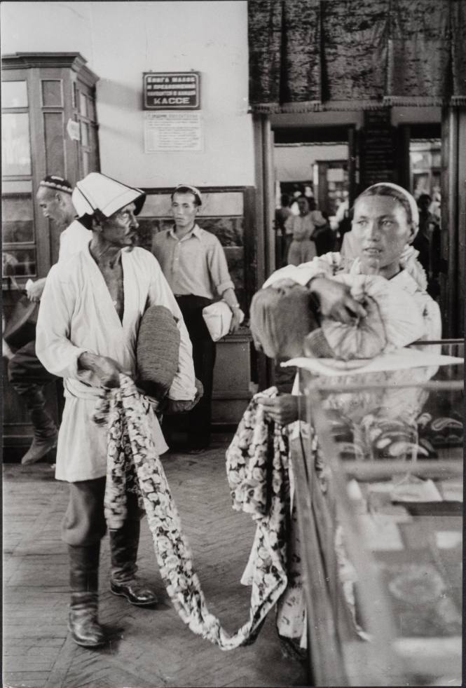 Buying Thread and Fabric, Andijan Province, Uzbekistan, U.S.S.R