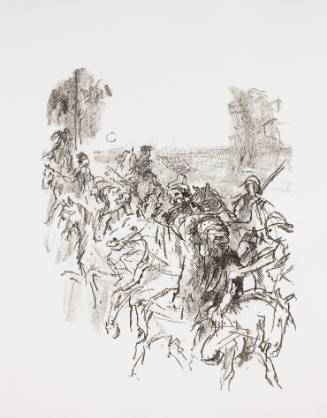 Lear and His Men Leaving Castle