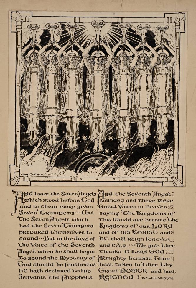 Study for the seven angels with trumpets