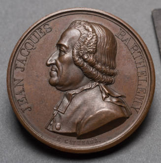Portrait Medal of Jean-Jacques Barthélemy (1716-1795) by Dubois. One of the Galerie Metallique des Grand Hommes Francais Series, Minted in Paris