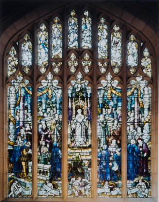 Stained Glass Window, Main Reading Room, Vassar Library, from Vassar College Report of Gifts 2007-08 (page 7)
