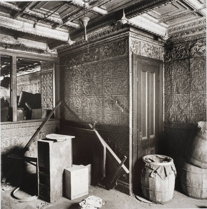Room in a barrel maker's shop, 50 Ferry Street, from "The Destruction of Lower Manhattan"