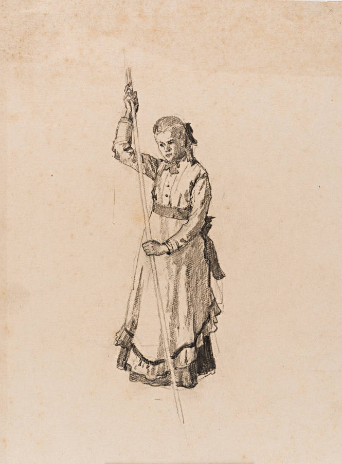 Girl Holding Pole
