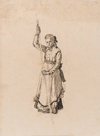 Girl Holding Pole