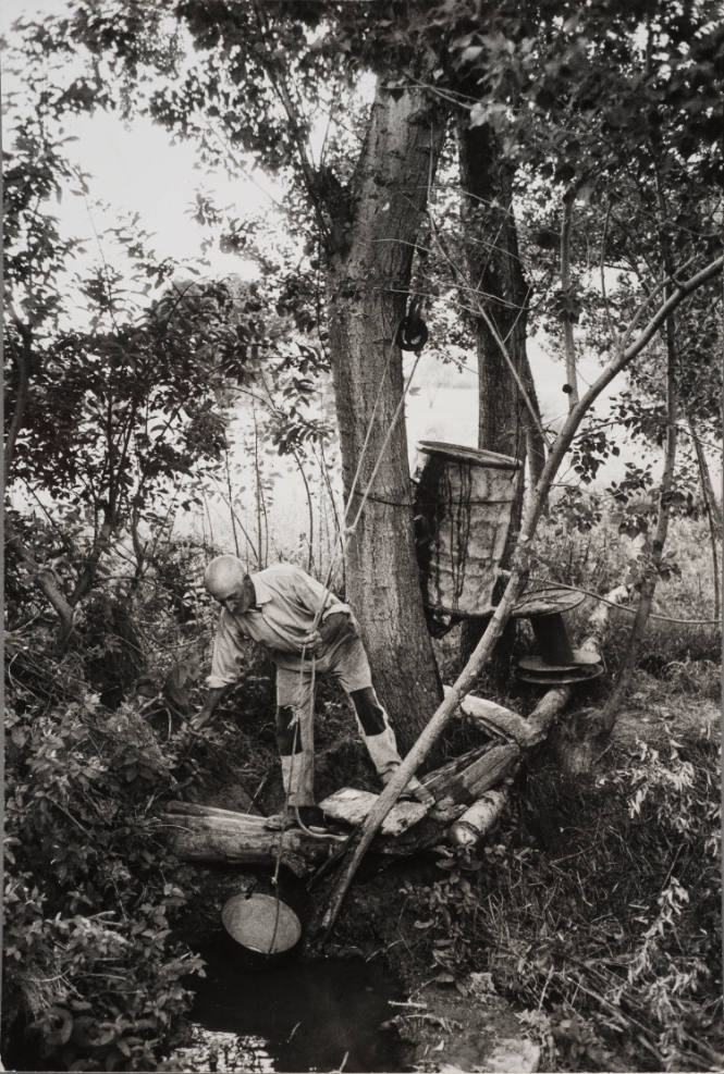 Drinking and cooking water for a farm in Gangi is still collected in the old way, from a spring, Sicily, Italy