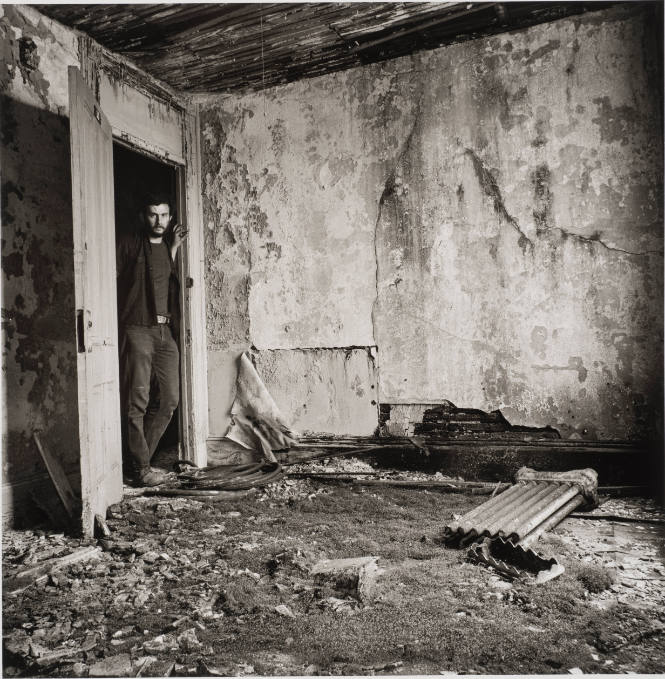 Susquehanna Hotel, Self-portrait in a third-floor room with grass, from "The Destruction of Lower Manhattan"