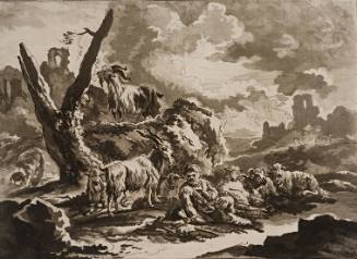 Landscape with Ruins, Shepherds and Grazing Animals