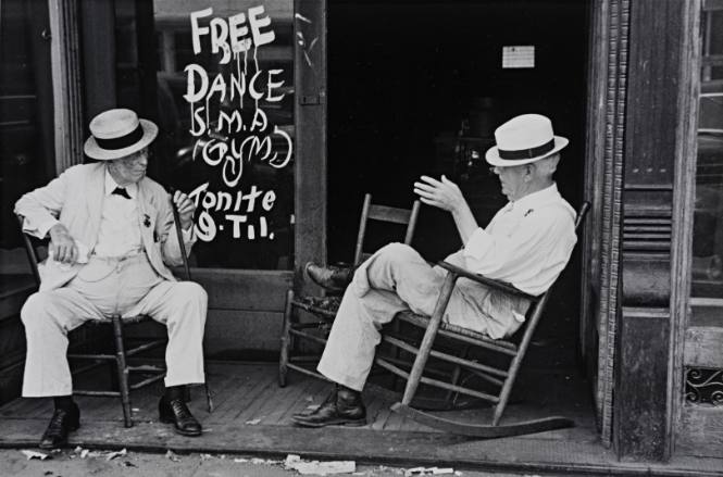 Two Elderly Men Conversing