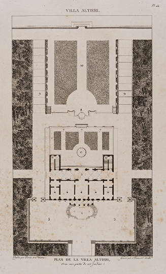 Plan de la Villa Altieri, avec une partie de ses Jardins, from Choix des plus célèbres maisons de plaisance de Rome…