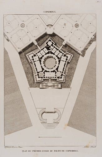 Plan du Premier Etage du Palais de Caprarola, from Choix des plus célèbres maisons de plaisance de Rome…