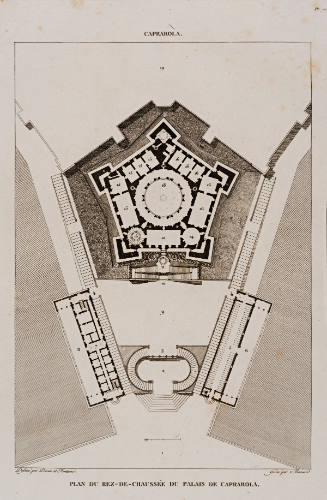 Plan du Rez-de-Chaussée du Palais de Caprarola, from Choix des plus célèbres maisons de plaisance de Rome…