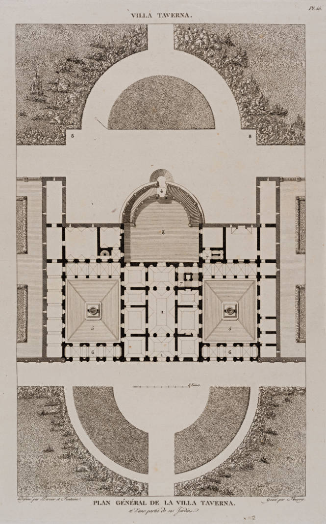 Plan Général de la Villa Taverna et d'une partie de ses Jardins, from Choix des plus célèbres maisons de plaisance de Rome…