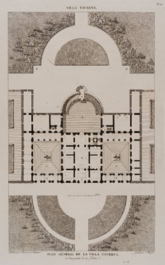 Plan Général de la Villa Taverna et d'une partie de ses Jardins, from Choix des plus célèbres maisons de plaisance de Rome…