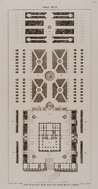 Plan de la Villa Muti avec une partie de ses Jardins, from Choix des plus célèbres maisons de plaisance de Rome…