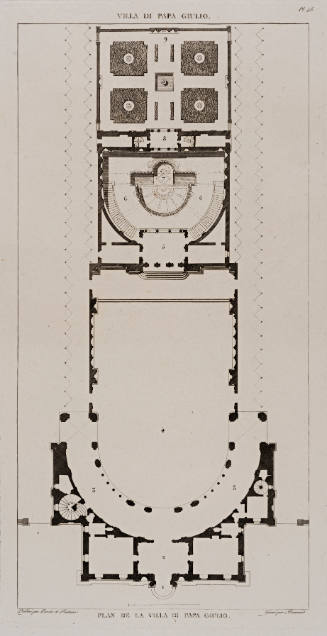 Villa di Papa Giulio, Plan de la Villa di Papa Giulio, from Choix des plus célèbres maisons de plaisance de Rome…