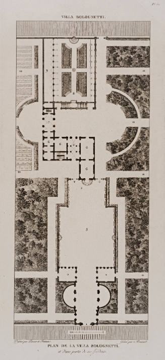 Plan de la Villa Bolognetti, from Choix des plus célèbres maisons de plaisance de Rome…