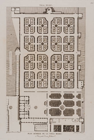 Plan Général de la Villa Medici et d'une paritie de ses Jardins, from Choix des plus célèbres maisons de plaisance de Rome…