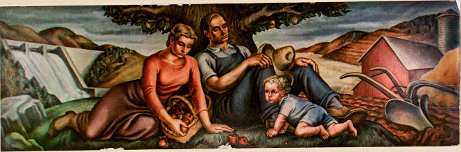Detail of Marion Greenwood's  Section of Fine Artist Mural, Crossville, TN