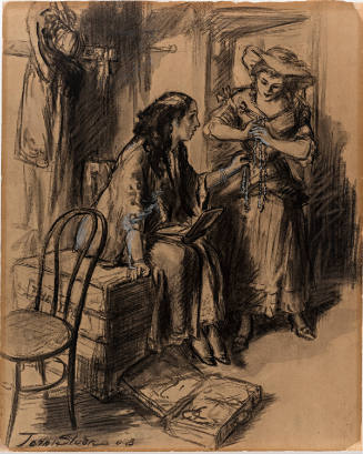 "And these were bought in Persia, my dear!" illustration for Colliers, "The Making of an Actress", part 2, 41 (June 13, 1908) by Gelett Burgess p. 16