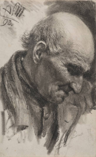 Head of an Old Man Looking Down to the Right