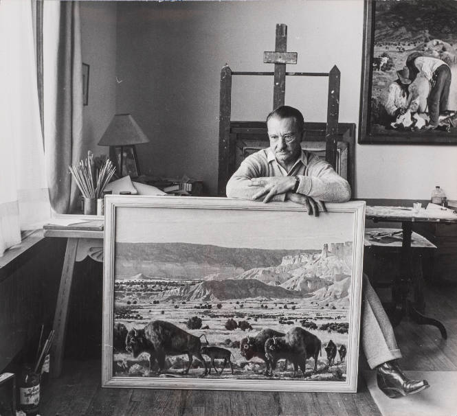 Santa Fe Essay: Theodore Soliel painter in studio near Santa Fe