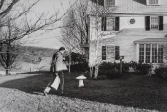 Arthur Miller tending to his garden at his home, Roxbury, Connecticut