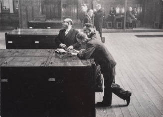 Men doing business in the grain exchange, Amsterdam, Holland