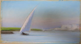 Nile Sketch: Thebes and Cliffs near Hatasu's Temple