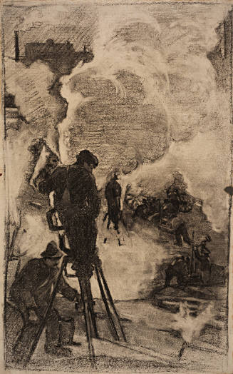 Untitled [Two men at left]