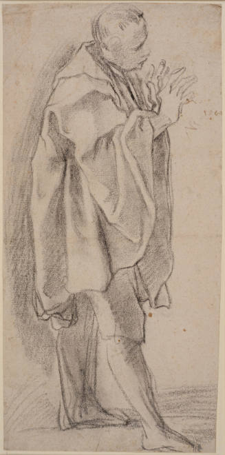 A Young Man Standing in Profile to the Right
