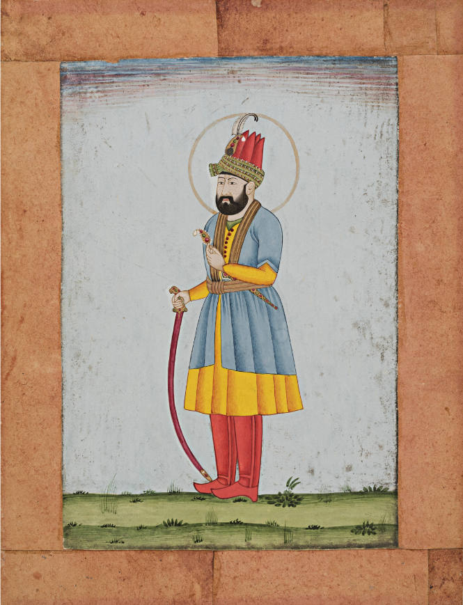 Portrait of a Nobleman Standing - Den Ryks cancellier van Persian Tamastoe Sychan