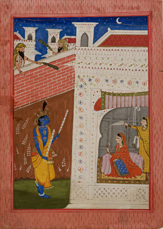 [Krishna visiting Radha in a Palace Chamber]