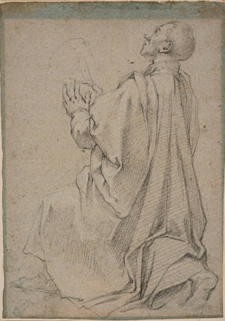 Study of a Kneeling Man Turned to the Left: David Playing the Harp