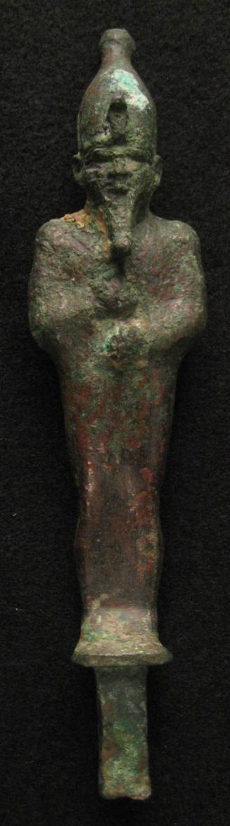 Osiris wearing the crown of upper Egypt, his hands held to his chest